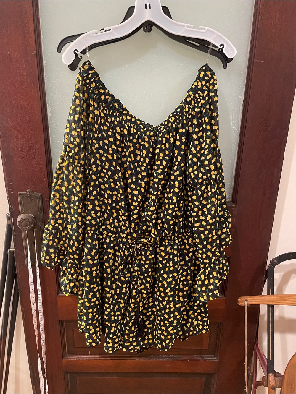 indulge Black Romper with Lemon Print